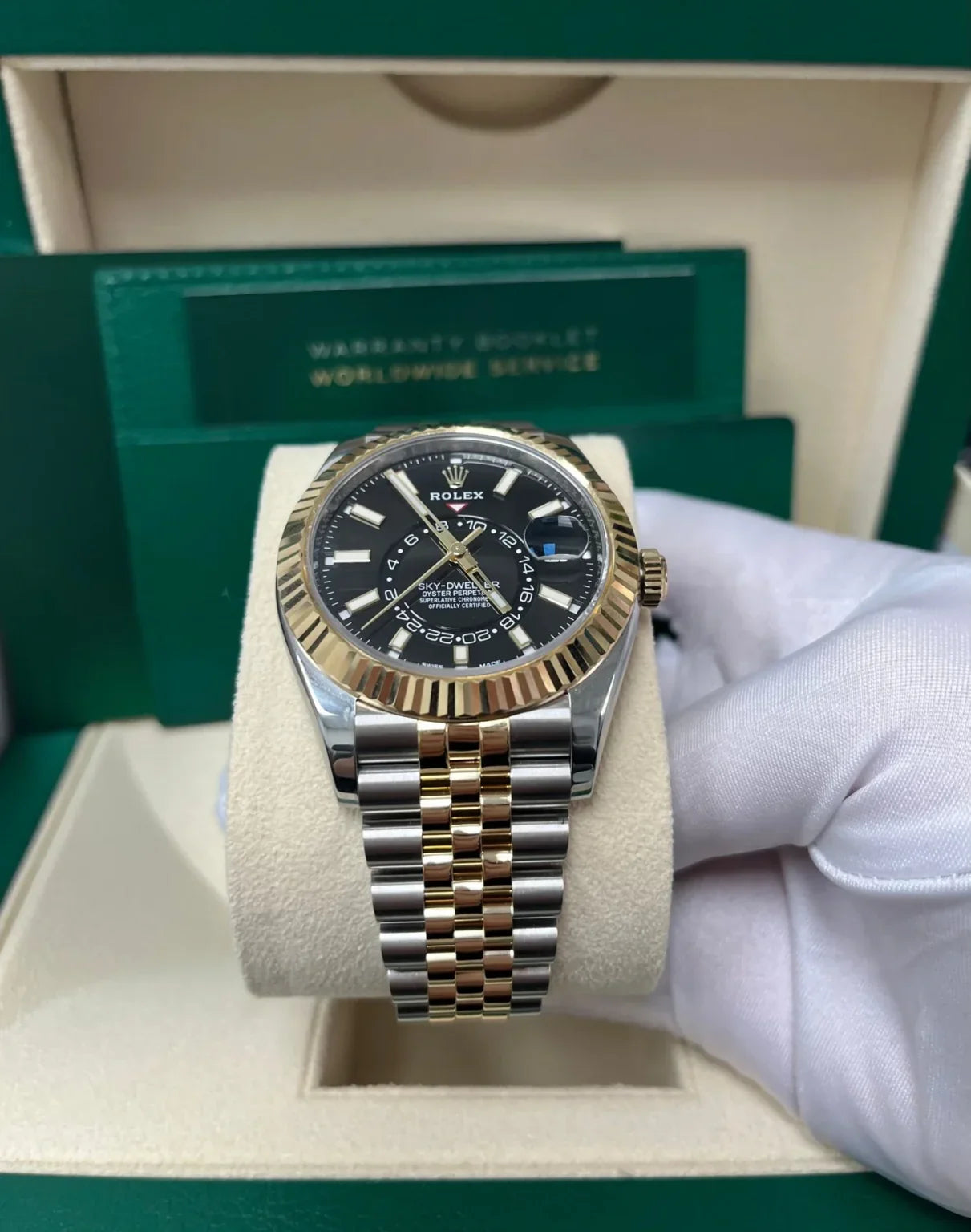 Rolex Sky-Dweller Glossy Black Dial Jubilee