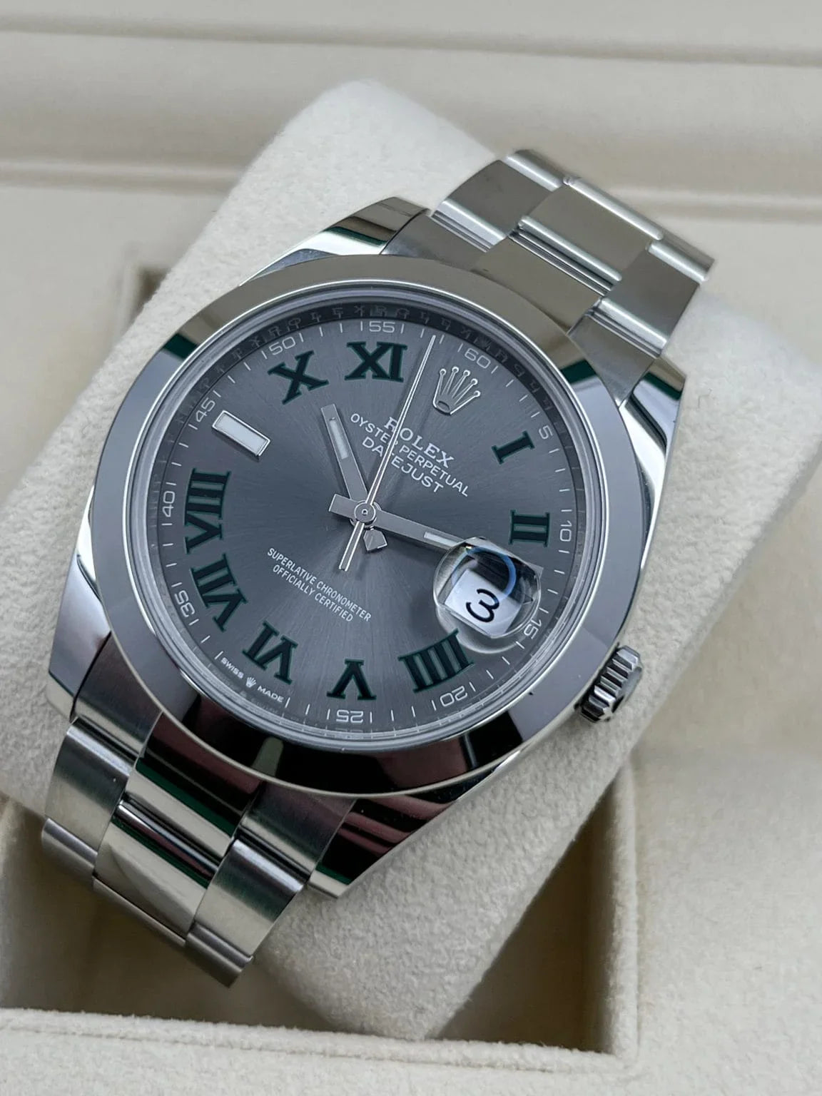 Rolex Datejust rhodium-plated dial “Wimbledon”