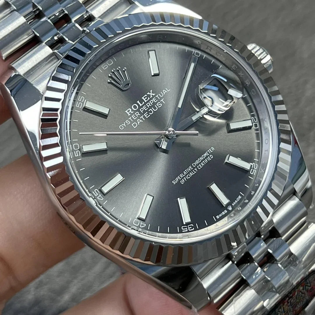 Rolex Datejust rhodium dial