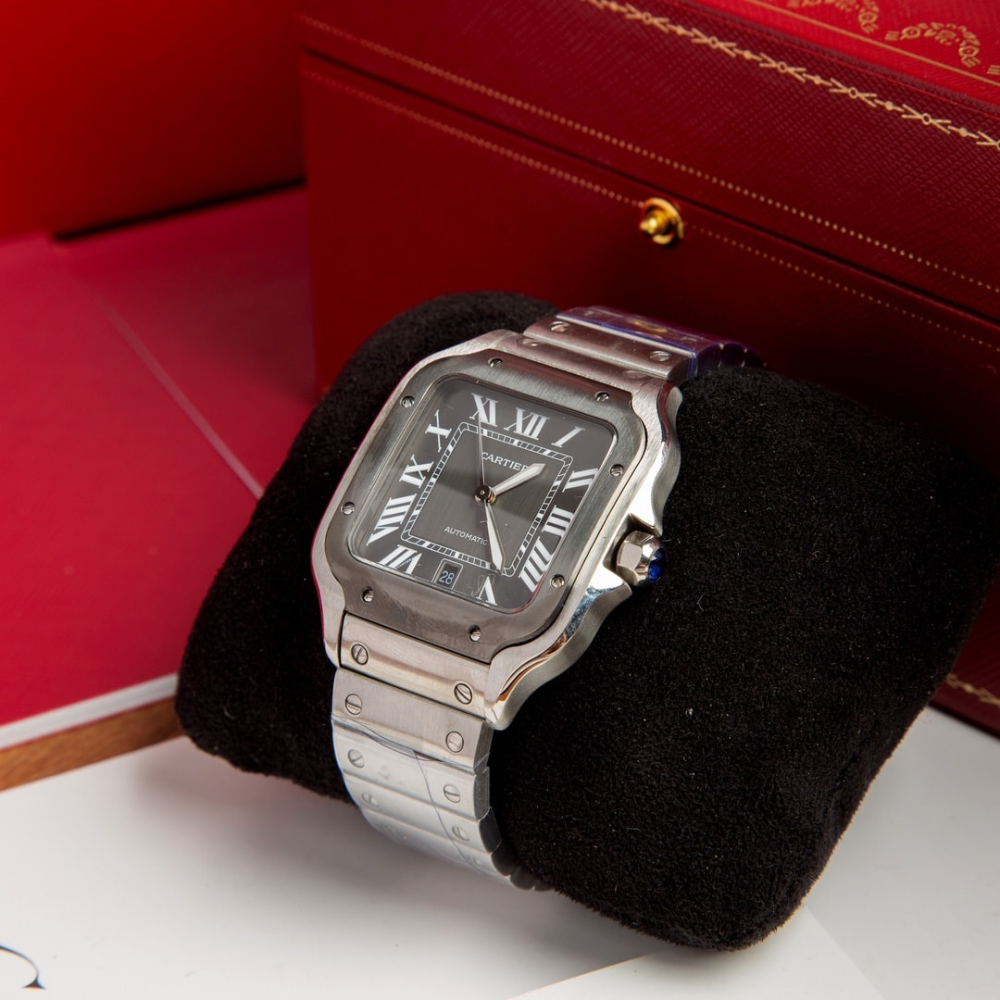 Cartier Santos Gray Dial, 39.8mm