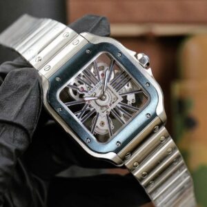 Cartier Santos Blue Skeleton, 39.8mm