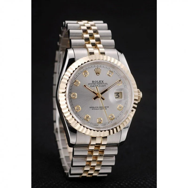 Rolex Datejust Two-tone White Dial With Diamonds 36 mm