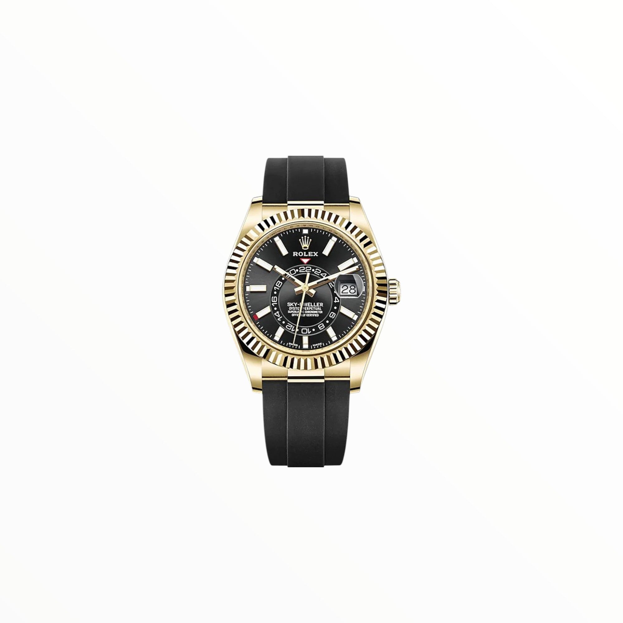 Rolex Sky-Dweller Gold Black Dial with Rubber Strap
