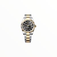 Rolex Sky-Dweller Two-ToneGlossy Black Dial Oyster