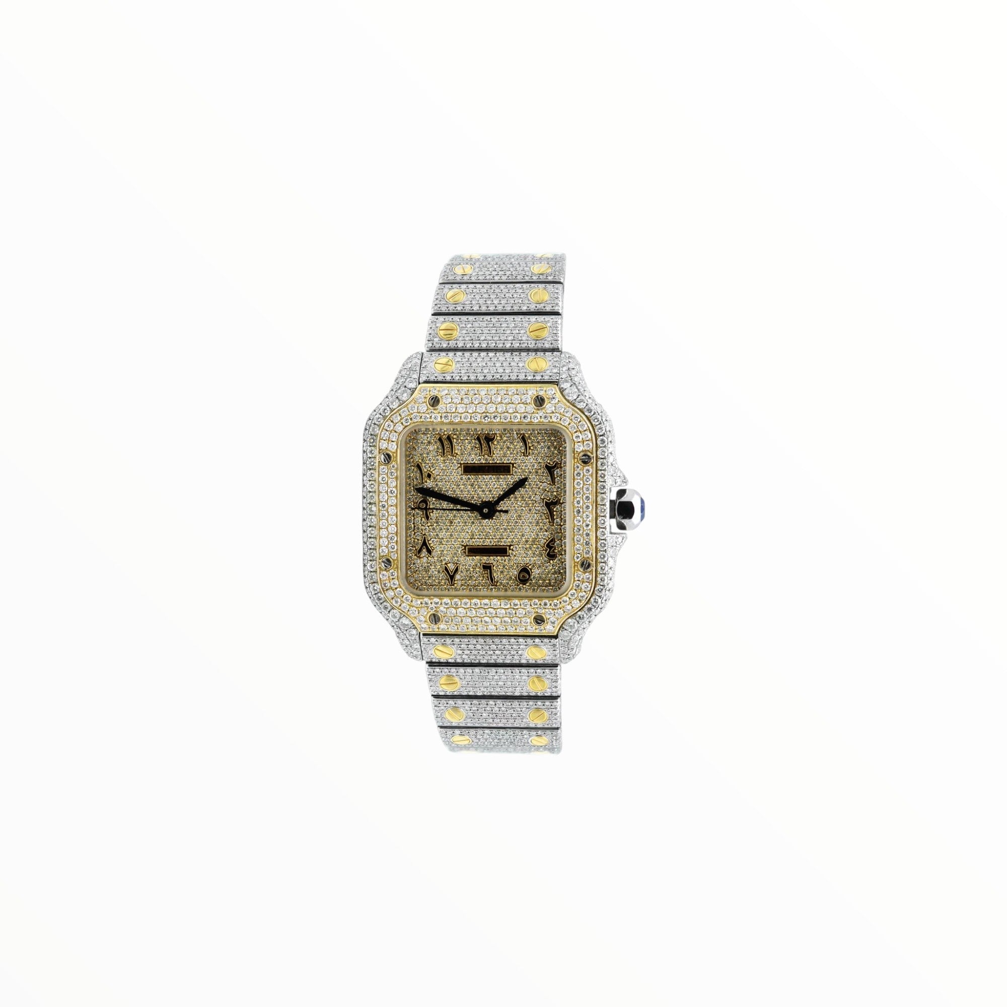 Cartier Santos Bicolor Moissanite With Gold Dial, 35 mm