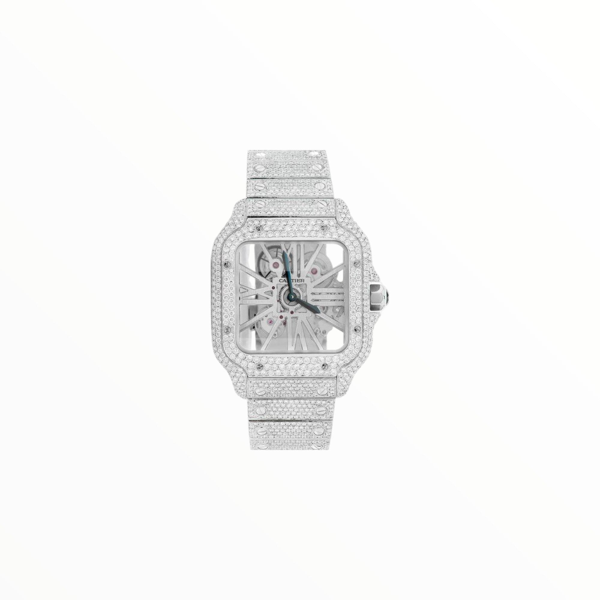 Cartier Santos Skeleton Moissanite