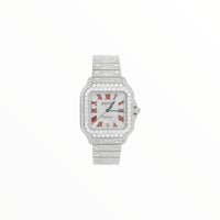 Cartier Santos Roman Numerals Red, Moissanite, 40mm