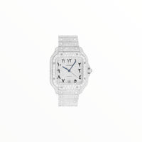 Cartier Santos Black Moissanite with Arabic Numerals, 40 mm