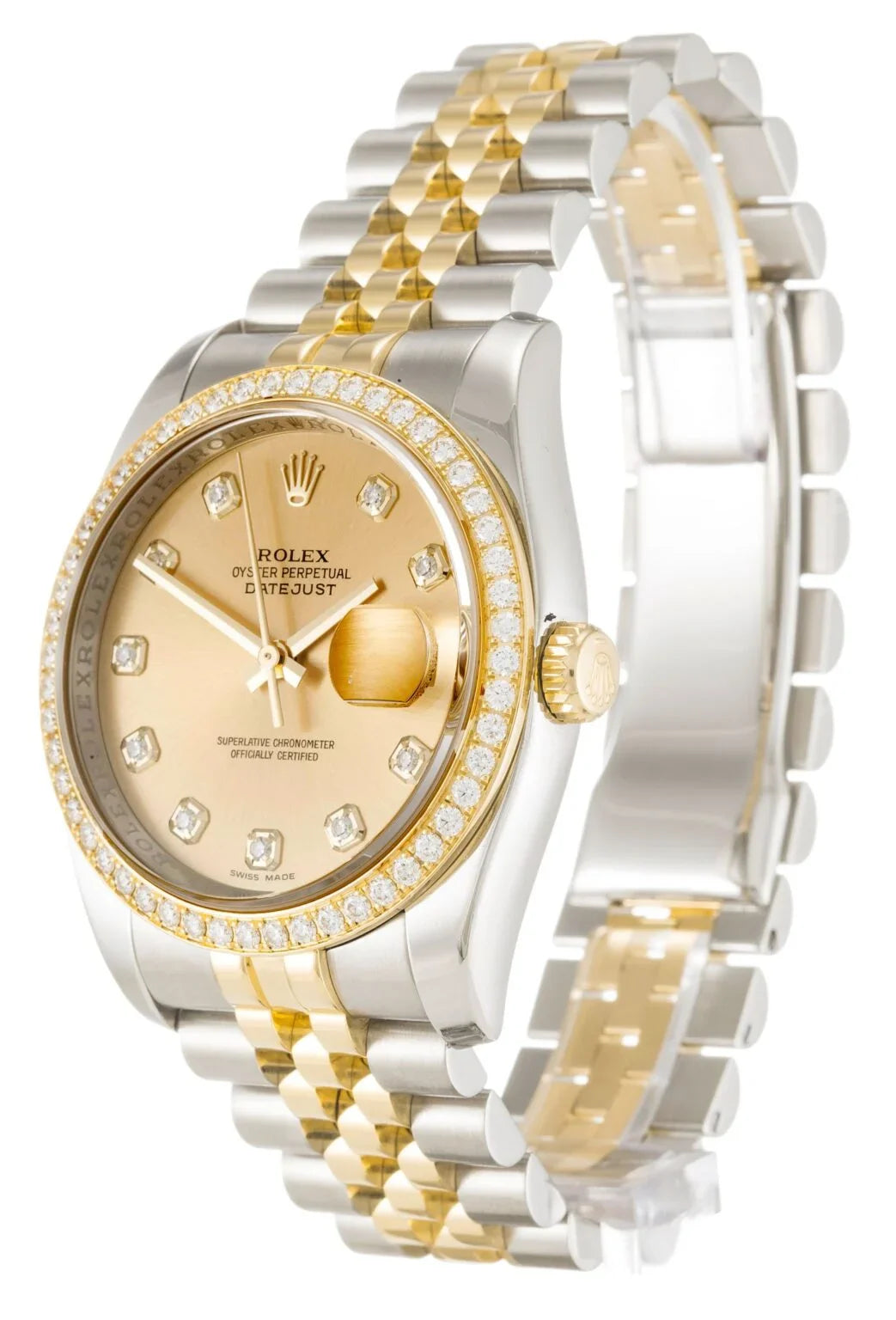 Rolex Datejust Champagne Dial & Diamonds 36mm