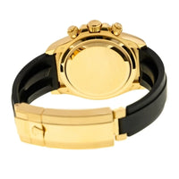 Rolex Daytona Black Dial, Yellow Gold With Rubber Strap