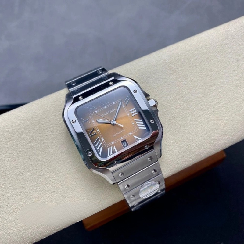Cartier Santos Brown Dial, 39.8mm