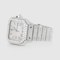 Cartier Santos Roman Numerals Red, Moissanite, 40mm