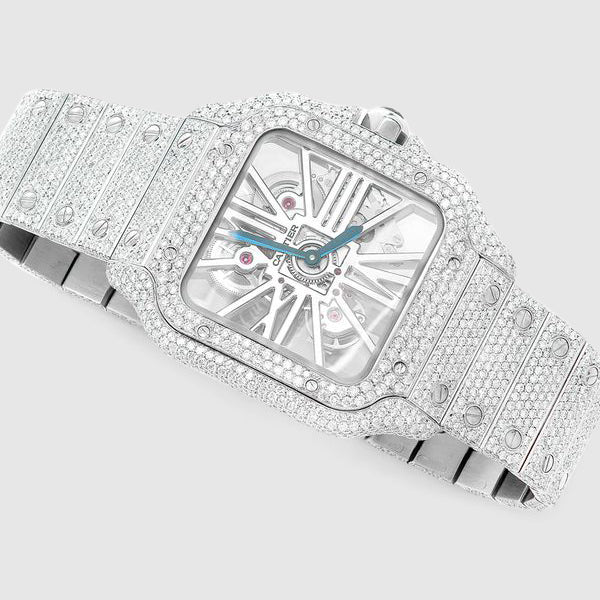 Cartier Santos Skeleton Moissanite