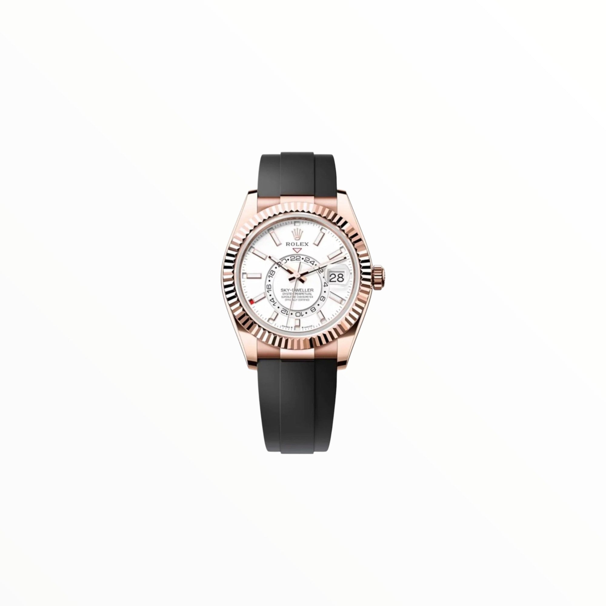 Rolex Sky-Dweller Vivid White Dial With Rubber Strap
