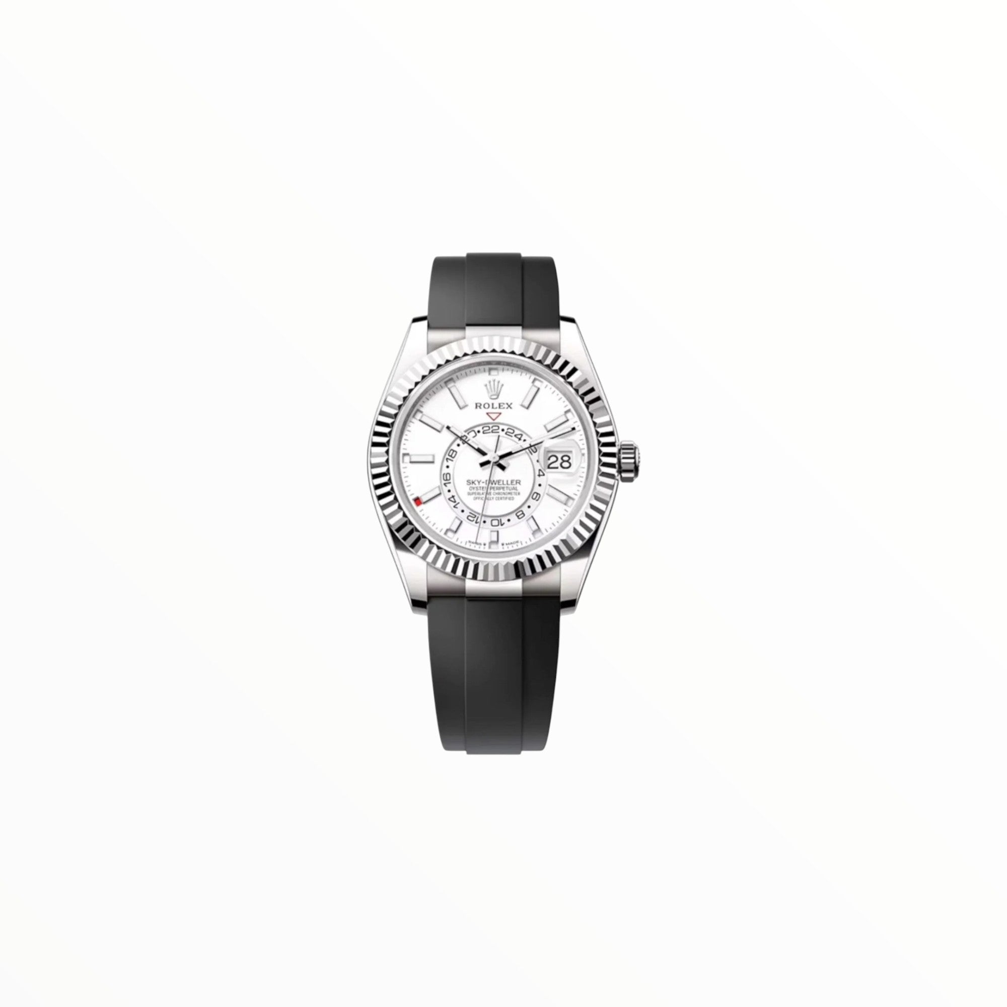 Rolex Sky-Dweller White Dial With Rubber Strap