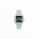 Cartier Santos, 40mm Watch, Moissanite, Blue Dial