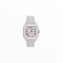 Cartier Santos Roman Numerals Red, Moissanite, 40mm