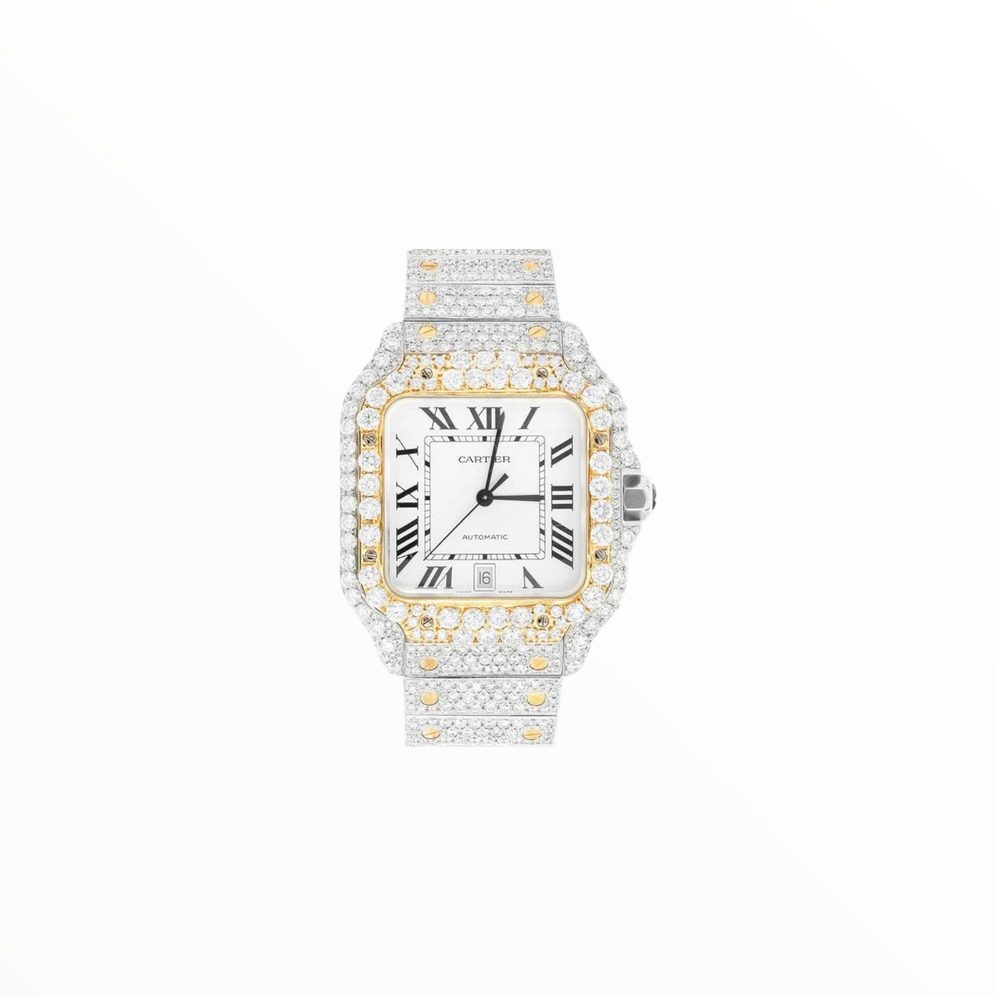 Cartier Santos Two-Tone Moissanite, 40mm