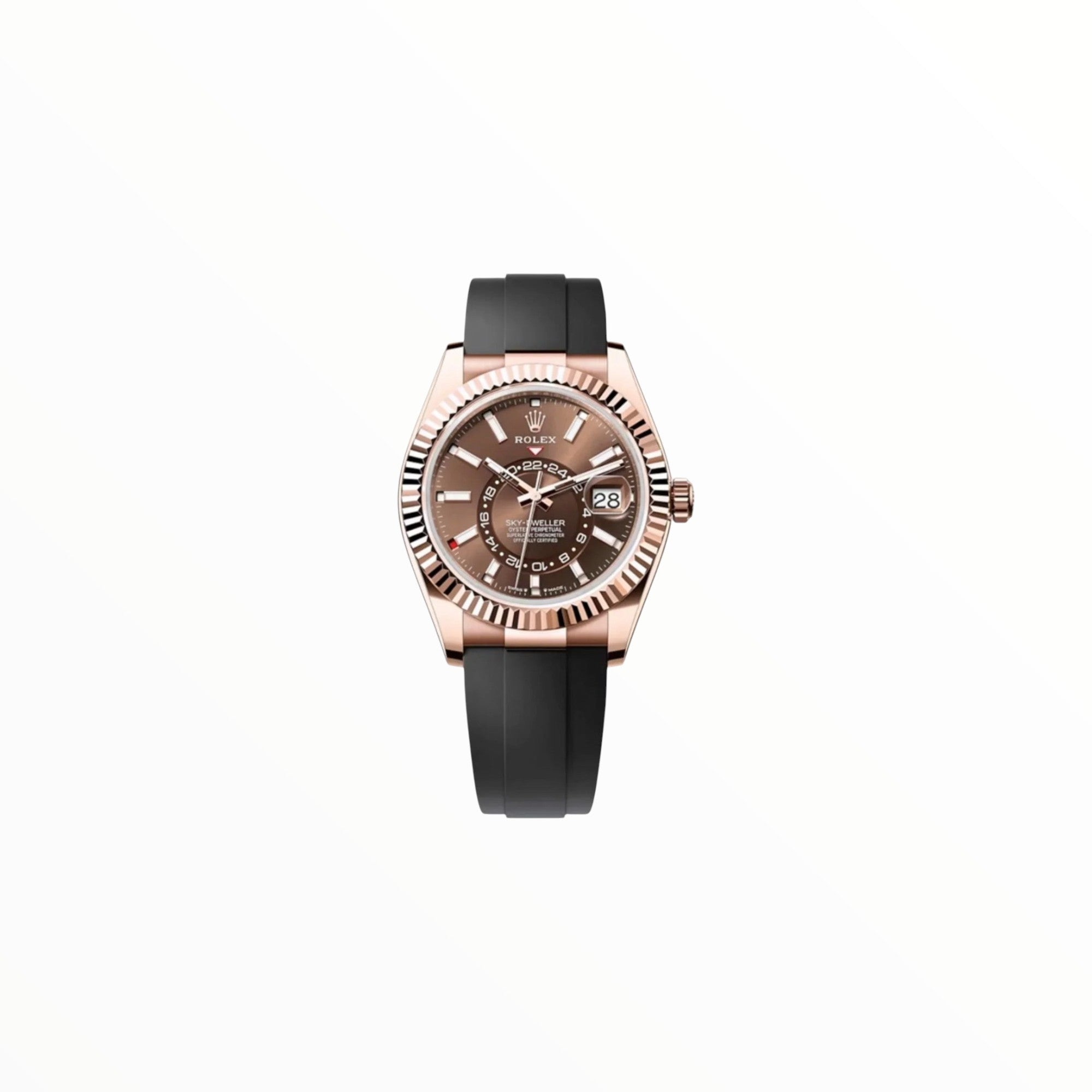 Rolex Sky-Dweller Chocolate Dial With Rubber Strap